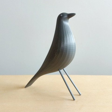 Pássaro G Decorativo - 23,2 Cm Altura -Toque 3D: Cinza