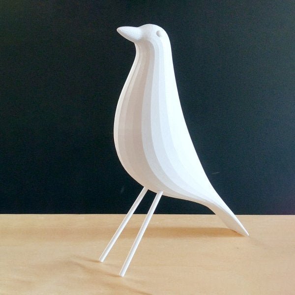 Pássaro P Decorativo - 11,6 Cm Altura -Toque 3D: Branco