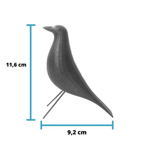 Pássaro P Decorativo - 11,6 Cm Altura -Toque 3D: Branco - 4