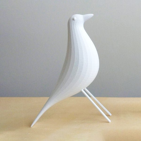 Pássaro P Decorativo - 11,6 Cm Altura -Toque 3D: Branco - 3
