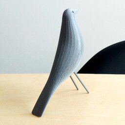 Pássaro P Decorativo - 11,6 Cm Altura -Toque 3D: Cinza - 3