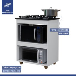 Balcão para Cooktop 5 Bocas 2 Nichos para Forno Turim Kaiki Móveis - 3