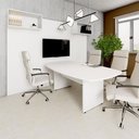 Ver imagem 1 de Mesa de Reunião Orgânica 180cm x 110cm com Pés Painel Escritório F5 Office Cor:Branco