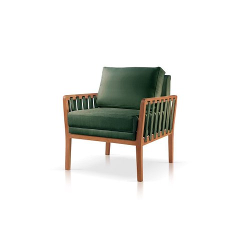 Poltrona Decorativa Sala Estar Perla Veludo Verde 11 Mk