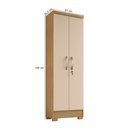 Ver imagem 6 de Kit Guarda Roupa Casal 6 Portas 2 Gavetas com Espelho Comoda 5 Gavetas e Multiuso Carvalho Off White