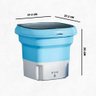 Mini Máquina de Lavar Roupa Portátil Bivolt - Azul - 6