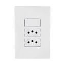 Ver imagem 1 de Kit 10 Interruptor 1 Tecla Simples e 2 Tomadas Bco. 10a - I9