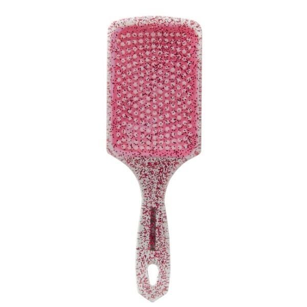 Escova Cabelo Raquete Desembaraçante com Glitter Marco Boni:Rosa - 2