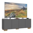 Ver imagem 1 de Rack para Tv até 50 Polegadas com 4 Portas Multimóveis Mp1072 Grafite/natural