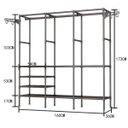 Ver imagem 3 de Guarda-roupa Portátil Arara Multifuncional Desmontável 3 Colunas