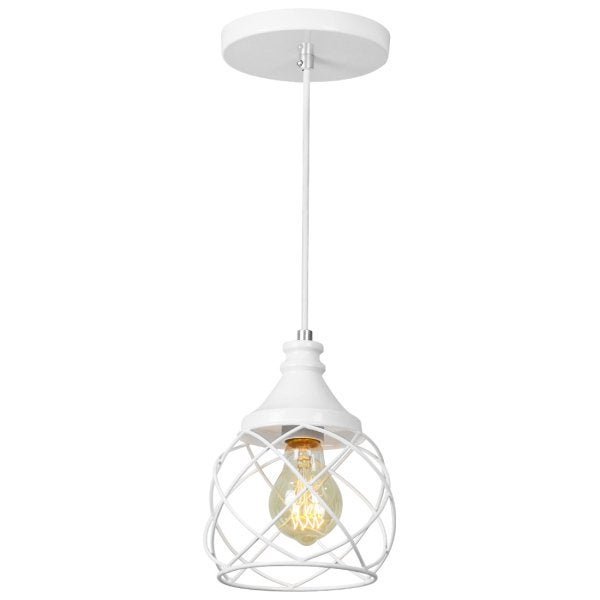 Lustre Pendente Esfera Aramado Branco 15cm - 1