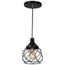 Ver imagem 1 de Lustre Pendente Esfera Aramado Preto 15cm