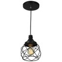 Ver imagem 2 de Lustre Pendente Esfera Aramado Preto 15cm