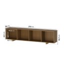 Ver imagem 3 de Rack para TV até 75 Polegadas 210x51cm Portas Ripadas Aruá CabeCasa MadeiraOriginals Marrom Jatobá