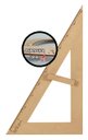 Ver imagem 4 de Kit Geométrico do Professor MDF/Pinus 1 Transferidor 180 Graus 1 Esquadros 30/60 Graus 1 Esquadro 45