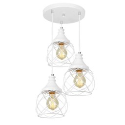 Lustre Pendente Triplo Esfera Aramado Branco 15cm - 1