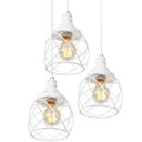 Ver imagem 2 de Lustre Pendente Triplo Esfera Aramado Branco 15cm