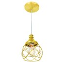 Ver imagem 2 de Lustre Pendente Esfera Aramado Dourado 15cm