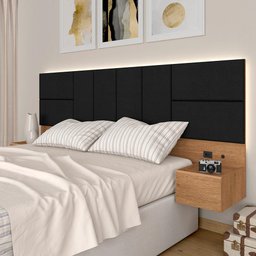 Cabeceira Suspensa Cama Queen com Led Malibu - M. Arapongas - 1