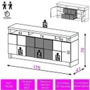 Ver imagem 4 de Buffet Balcão Quadriculado 3D 2 Portas 2 Gavetas 178cm