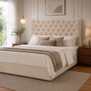Ver imagem 2 de Cabeceira Espanha Queen Estofada em Suede Capitonê 160 cm:Bege