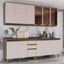 Ver imagem 2 de Cozinha Modulada Connect 7 Peças Aéreo 3 Portas Duna/cristal com Vidro - Móveis Henn Duna/cristal
