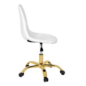 Cadeira Office Eiffel - Botonê | Branca - Dourado Brilho