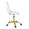 Cadeira Office Eiffel - Botonê | Branca - Dourado Brilho - 1