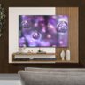 Painel para Sala Pequena Tv até 50 Polegadas Ripado Freijó Off White Yves Shop Jm - 1