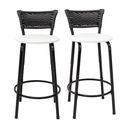 Ver imagem 1 de Kit 2 Banquetas para Balcão Cozinha Gourmet Junco Preto Bancada Ilha Banco 60cm Itagold