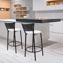 Ver imagem 2 de Kit 2 Banquetas para Balcão Cozinha Gourmet Junco Preto Bancada Ilha Banco 60cm Itagold