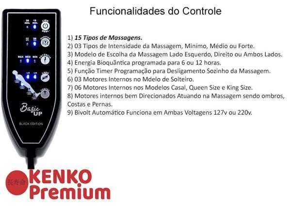 Colchão Queen Kenko Premium  Magnético  Basic com Massagem Eletrônica Energia Bioquãntica 1 - 2