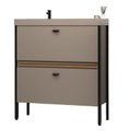 Ver imagem 2 de Gabinete de Banheiro com Pia 80cm Ref 810 London Marrom/Gianduia/Itapuã