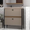 Ver imagem 1 de Gabinete de Banheiro com Pia 80cm Ref 810 London Marrom/Gianduia/Itapuã