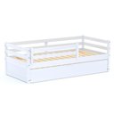 Ver imagem 6 de Bicama Solteiro Slim Com Grade De Proteção Madeira Maciça Branco Housin