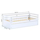 Ver imagem 4 de Bicama Solteiro Slim Com Grade De Proteção Madeira Maciça Branco Housin