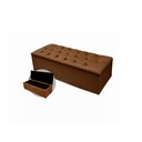 Ver imagem 3 de Kit Cabeceira Geovana + Calçadeira Baú Mirage Casal 140cm:marrom