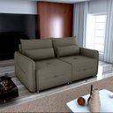 Ver imagem 4 de Sofá Cama 2 Lugares com Almofadas 205cm Celine Suede Capuccino Matrix
