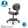 Cadeira Executiva Back System Operativa Costurada com Braços Reguláveis Corino Preto Plaxmetal - 5