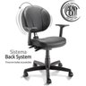 Cadeira Executiva Back System Operativa Costurada com Braços Reguláveis Corino Preto Plaxmetal - 2
