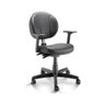 Cadeira Executiva Back System Operativa Costurada com Braços Reguláveis Corino Preto Plaxmetal - 1