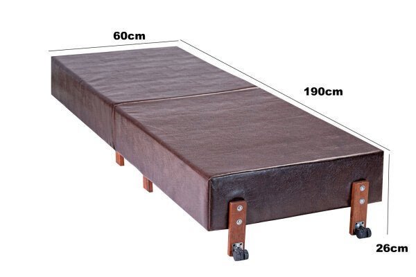 Cama Dobrável, Solteiro de Abrir com Colchão Embutido Corino 60x190cm - 2