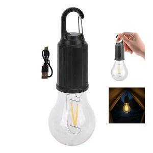 Lampada Led Acampamento Pesca Usb Recarregavel Emergencia Sos Gancho Portatil Passeio Ar Livre Resis
