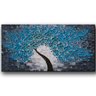 Quadro Pintura Tela azul flor moderna Decorativo 5276: 60cm (A) x 110cm (L) - 2