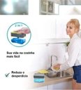 Ver imagem 2 de Dispenser Sabão 2x1 Detergente Suporte Porta Bucha Esponja