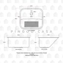 Ver imagem 5 de Tanque Inox Monobloco 50 Cm Atikum Pingoo.casa - Prata Polido