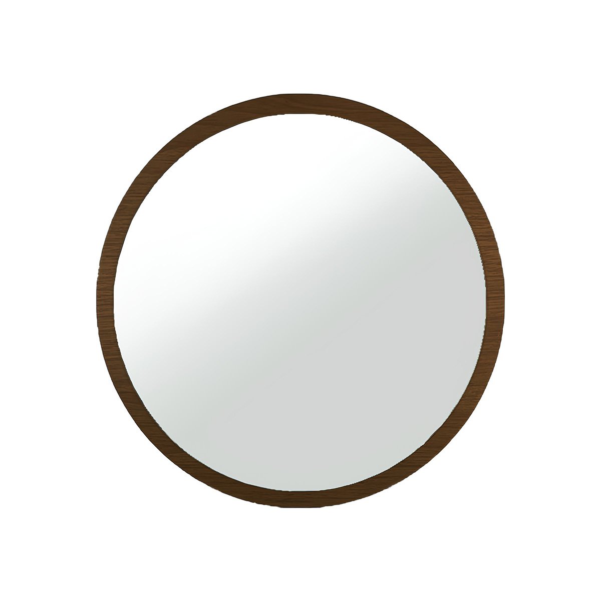 Espelho Redondo de Parede Estilo Minimalista 80 Cm - Imbuia - 5