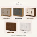 Ver imagem 4 de Cômoda Sapateira 5 Gavetas 2 Portas Multiuso Móvel Quarto Nature Fendi