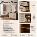 Ver imagem 2 de Cômoda Sapateira 5 Gavetas 2 Portas Multiuso Móvel Quarto Nature Fendi