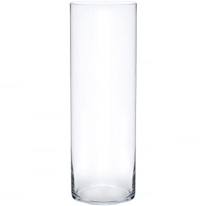 Vaso Vidro Cilindro Grande Comprido 50x20 cm Transparente